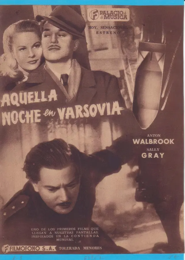 Cartel de 'Aquella noche en Varsovia' (1941)