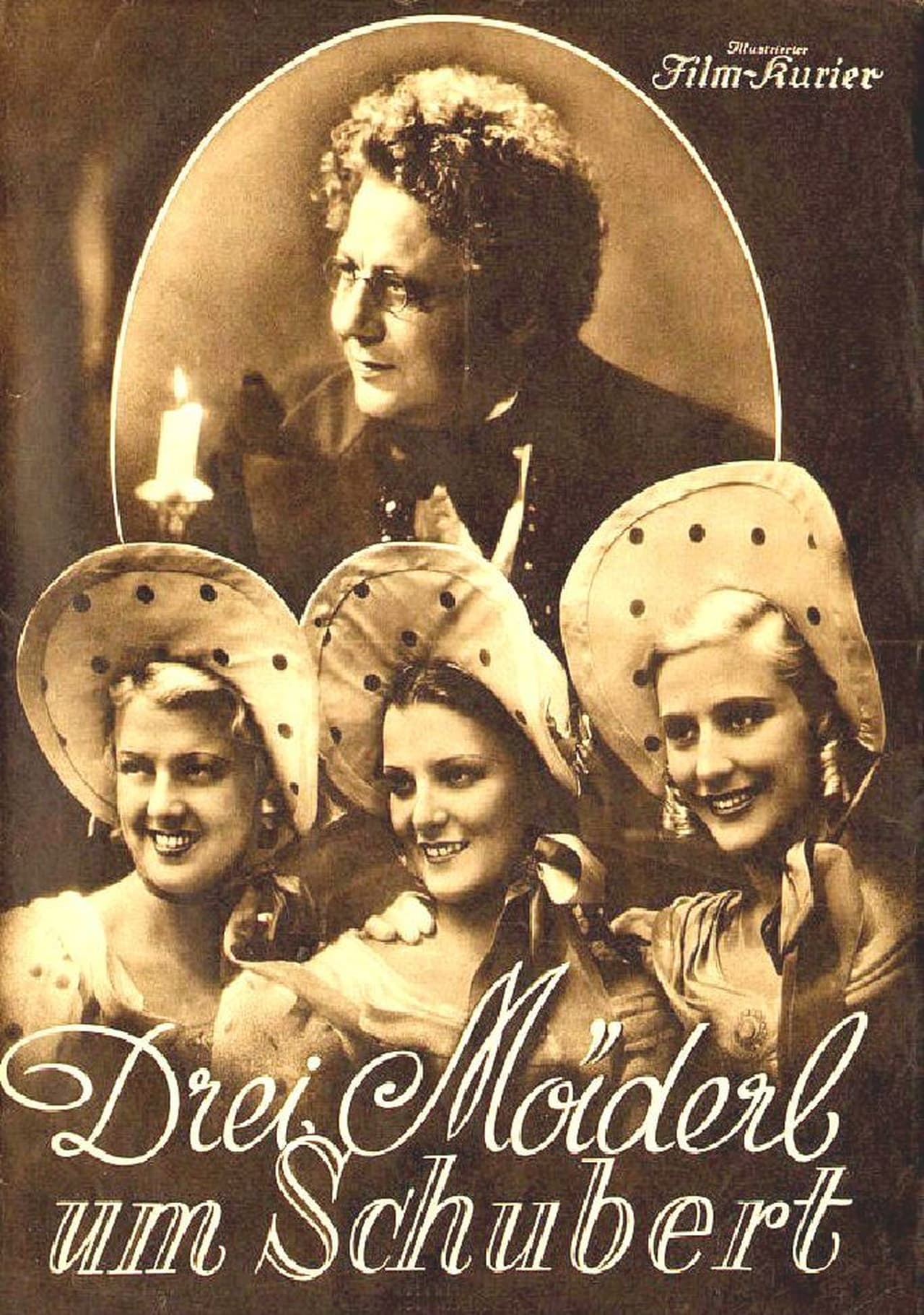 Cartel de 'Drei Mäderl um Schubert' (1936)