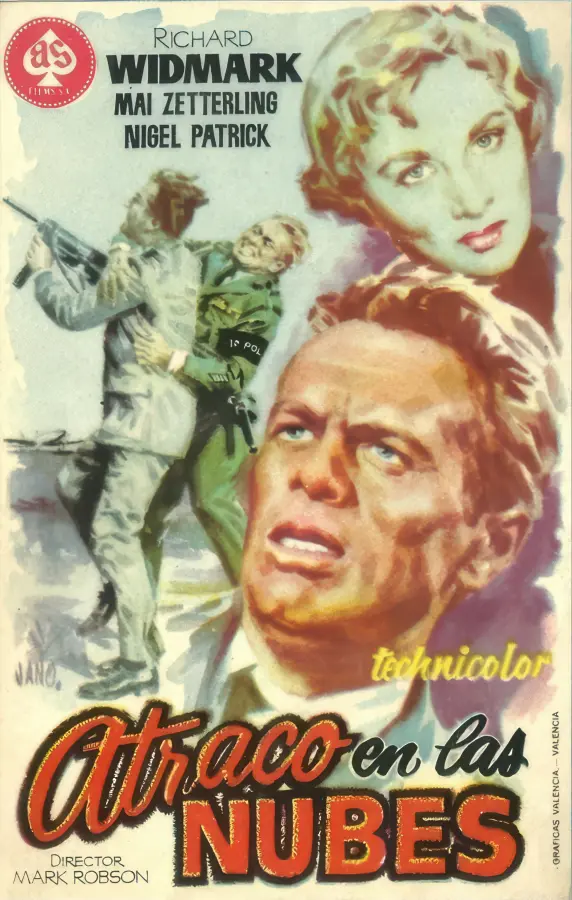 Cartel de Atraco en las nubes (1955)